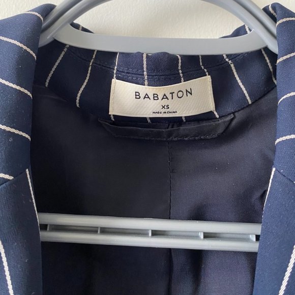 Navy Pinstripe Babton Blazer - Picture 5 of 7
